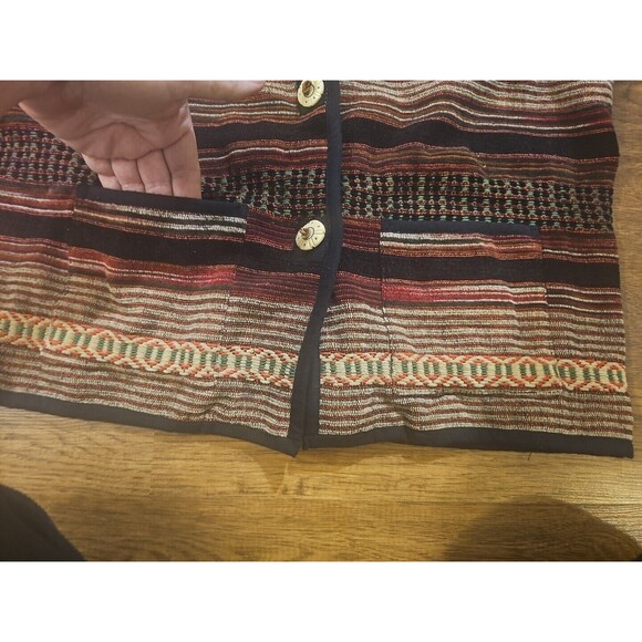 VTG 90s FLASHBACK Tapestry Southwest Aztec Blanket Button Jacket Women's Large - Picture 6 of 7